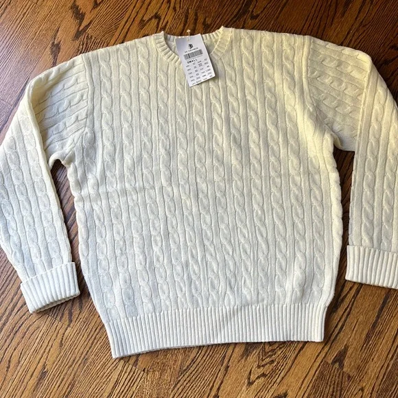 Brandy Melville Cream Cable Knit Sweater - Picture 1 of 6